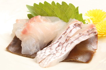 鯛　刺身　昆布締め