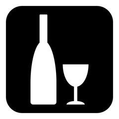 Bottle and glasse icon.