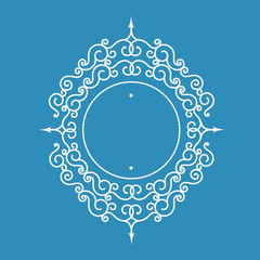 Vector floral frame with copy space for text in trendy mono line