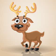 Cute smiling baby northern deer