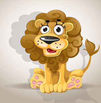 Cute cartoon character lion
