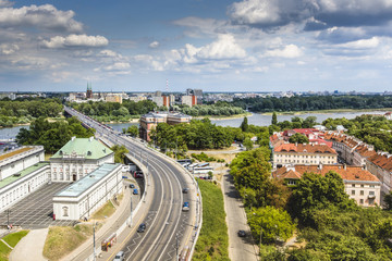 Naklejka premium Panoramic view of Warsaw, Poland
