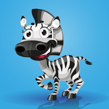 Cute cartoon character baby-zebra