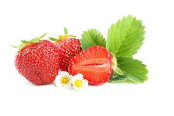 Strawberries berry isolated on white