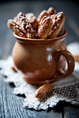 Sweet puff snacks with sugar