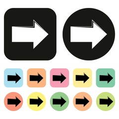 Right arrow icon. Arrow icon. Vector