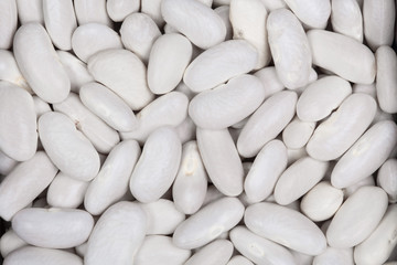 Raw white beans. Healthy food. Legumes.