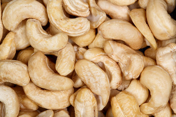 Cashew nuts close-up.