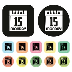 Calendar icon. Monday. Vector