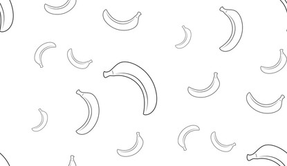 Vector seamless background of gray bananas on a white background.