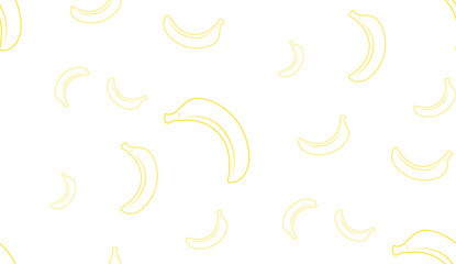 Obraz na płótnie Canvas Vector seamless background of yellow bananas on a white background.