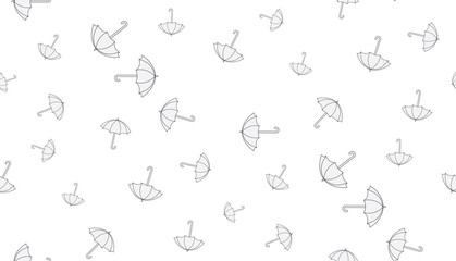 Vector seamless background of umbrellas on a white background. Pattern of colorful umbrellas.