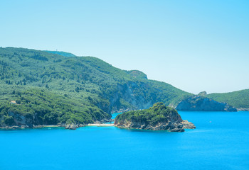 view of Paleokastritsa bay.Corfu