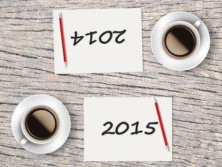 Business Concept : Comparison between 2014 and 2015