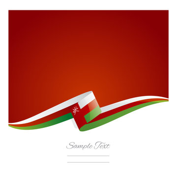 New abstract Oman flag ribbon