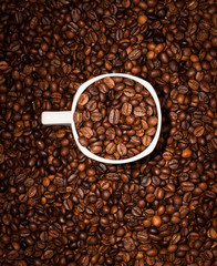 cup full of coffee beans