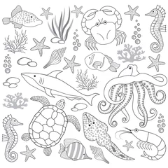 Deken met patroon Onder de zee Zeeleven