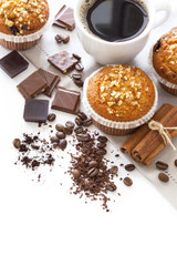 Muffin cakes with coffee