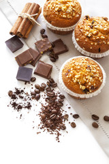 Muffin cakes with chocolate