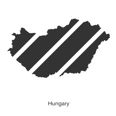 Black map of Hungary for your design