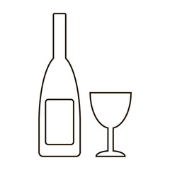 Bottle and glasse icon.