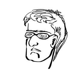 Sketch of the male head.