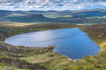 Heart shaped Lake Ouler in Wicklow mountains
