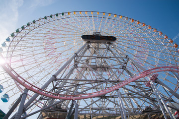 A big ferris wheel in Yokohama, Japan.