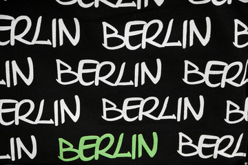 Obraz premium Closeup of Berlin sign on the fabric