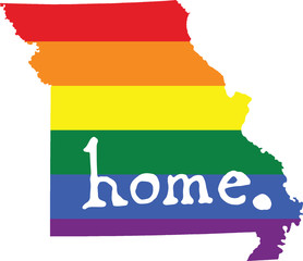 Fototapeta premium Missouri gay pride vector state sign