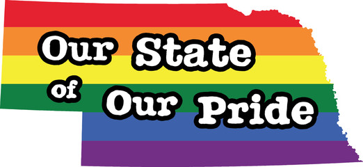 Nebraska gay pride vector state sign