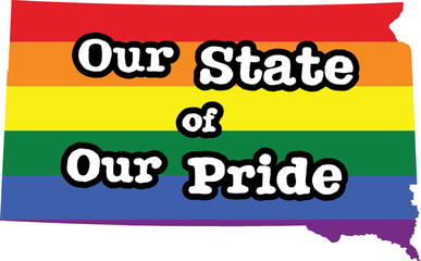 South Dakota gay pride vector state sign