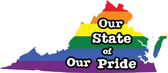Virginia gay pride vector state sign