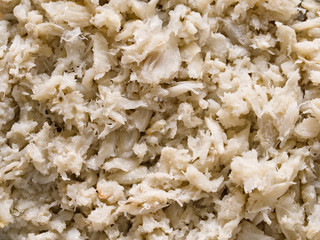 chunky cooked crab meat food background