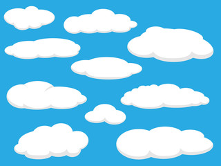 Cartoon clouds vector illustration pack