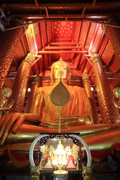 The main Buddha image, Wat Phanan Choeng in Ayutthaya