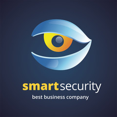 Abstract guard logotype concept isolated on dark background. Key