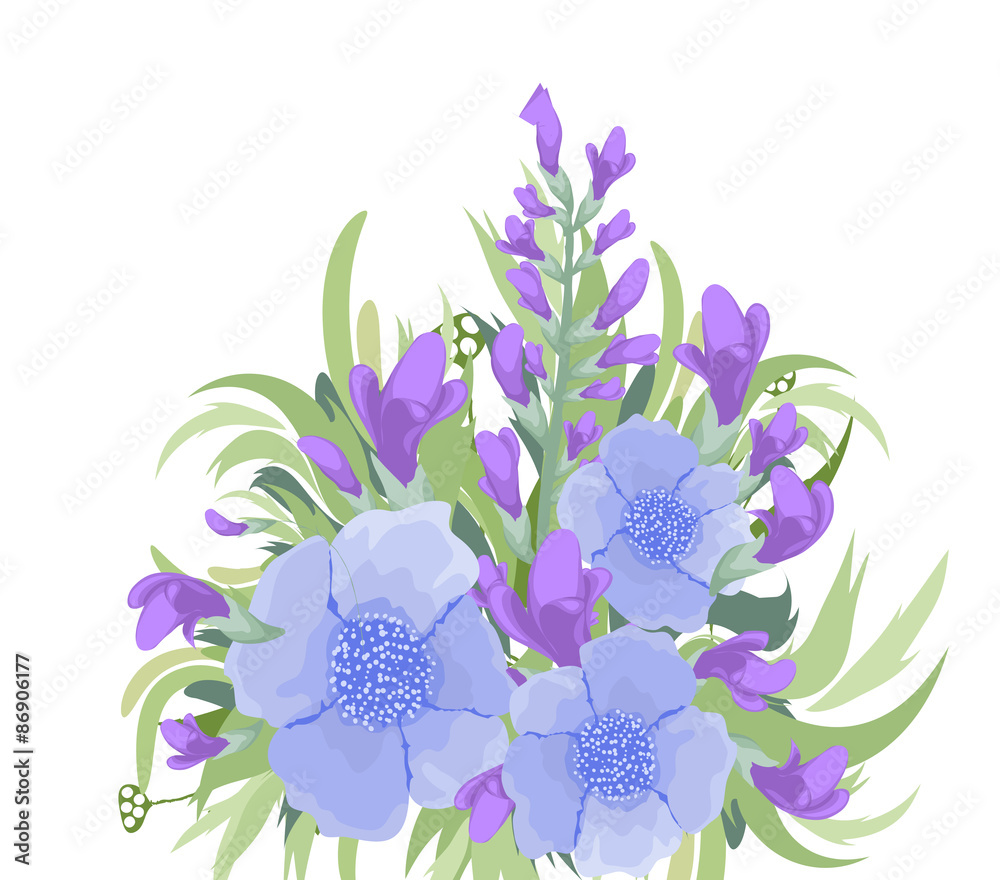 Poster floral purple bouquet background