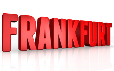 Fototapeta premium 3D Frankfurt text on white background