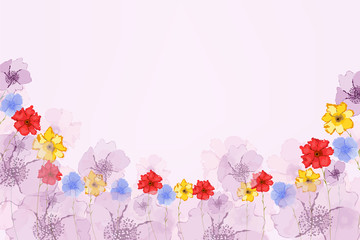 Watercolor Colorful Poppies background