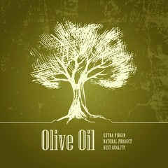 Olive tree. Vector oil . For labels, pack.