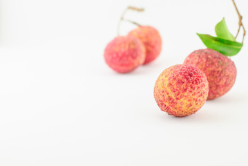 Red Litchi fruit isolated