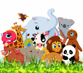 Naklejka premium Tło dzikich zwierząt