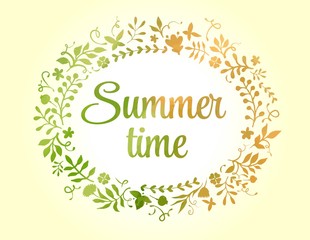 Obraz na płótnie Canvas Vector floral frame summer time