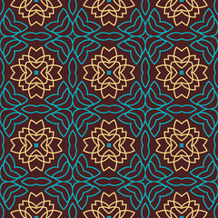 The round oriental seamless pattern