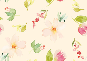 Watercolor flower pattern
