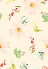 Watercolor flower pattern