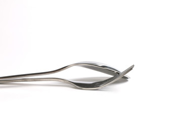 close up dinning silverware fork , spoon 