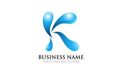 Water Splash and Drop - K Logo