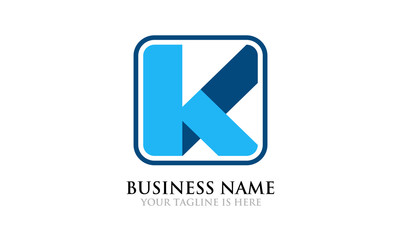 Folded K in Square Frame Logo